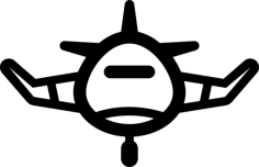 Frontal Airplane Outline Svg Vector, Free Vectors File